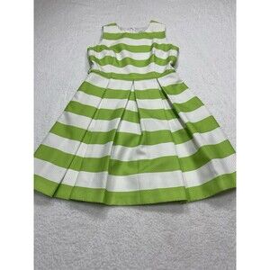 Madison Leigh Mini Dress Green Stripe Fit Flare Retro Wedding Size 12